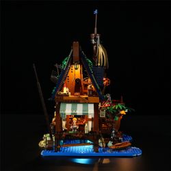 FUNWHOLE F9011 9011 non  QUÁN RƯỢU BẾN TÀU THỜI TRUNG CỔ bộ đồ chơi xếp lắp ráp ghép mô hình Creator Expert Chuyên Gia Sáng Tạo 2143 khối