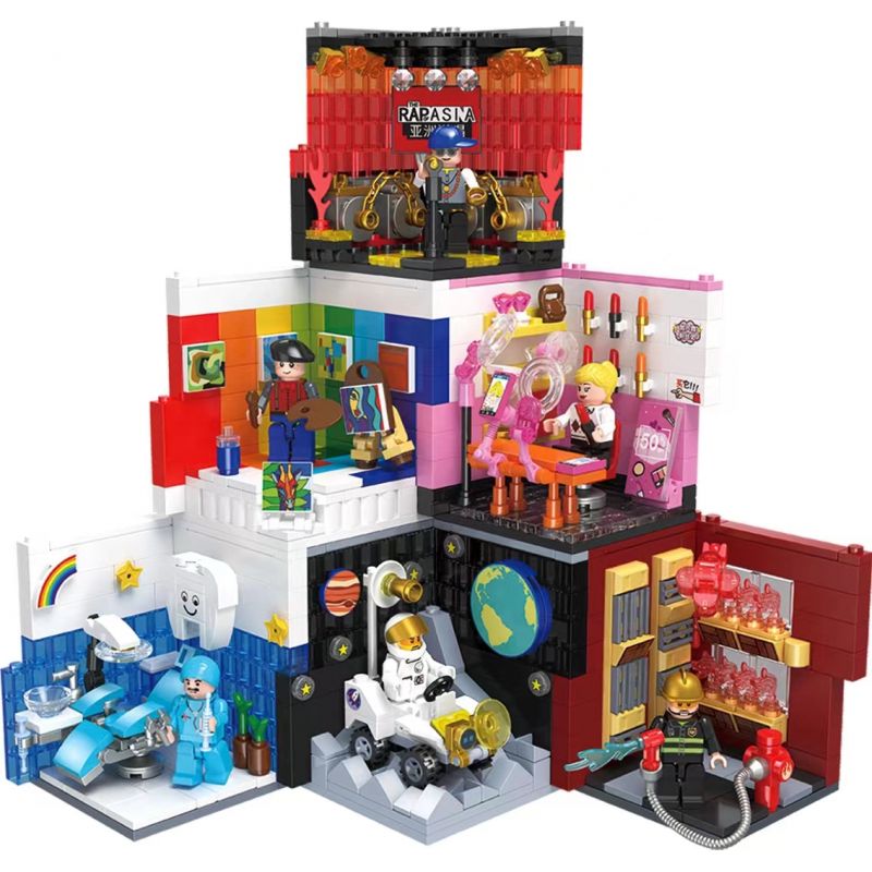 ZHEGAO CW2004 2004 non  6 KIỂU NGHỀ NGHIỆP NGƯỜI MƠ MỘNG NHA SĨ PHI HÀNH GIA LÍNH CỨU HỎA HỌA NỔI TIẾNG TRÊN INTERNET RAP bộ đồ chơi xếp lắp ráp ghép mô hình Fire Rescure CAREER DREAMER