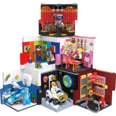 ZHEGAO CW2004 2004 non  6 KIỂU NGHỀ NGHIỆP NGƯỜI MƠ MỘNG NHA SĨ PHI HÀNH GIA LÍNH CỨU HỎA HỌA NỔI TIẾNG TRÊN INTERNET RAP bộ đồ chơi xếp lắp ráp ghép mô hình Fire Rescure CAREER DREAMER