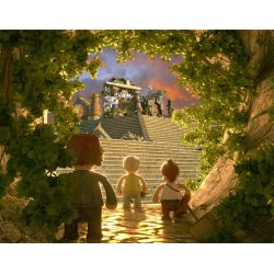 FUNWHOLE F9010 9010 non  DI TÍCH ĐỀN RỪNG bộ đồ chơi xếp lắp ráp ghép mô hình Adventurers Thám Hiểm 1242 khối