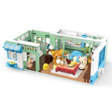 INBRIXX 890301 non  PHÒNG KHÁCH VÀ NGỦ RILAKKUMA bộ đồ chơi xếp lắp ráp ghép mô hình