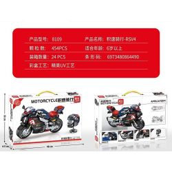 LEIBAO 8109 non  TỐC ĐỘ TÍCH LŨY APRILIA RSV4 1:14 tỷ lệ 1:14 bộ đồ chơi xếp lắp ráp ghép mô hình Motorcycle Motorbike MOTORCYCLE APRILIA RSV4 Xe Hai Bánh 454 khối