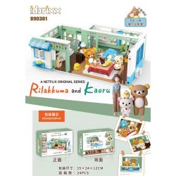INBRIXX 890301 non  PHÒNG KHÁCH VÀ NGỦ RILAKKUMA bộ đồ chơi xếp lắp ráp ghép mô hình