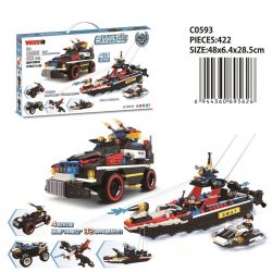 WOMA C0593 0593 non  XE TẤN CÔNG VŨ TRANG SĂN HỔ 34 THAY ĐỔI bộ đồ chơi xếp lắp ráp ghép mô hình SWAT CORPS 422 khối