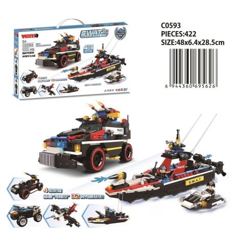 WOMA C0593 0593 non  XE TẤN CÔNG VŨ TRANG SĂN HỔ 34 THAY ĐỔI bộ đồ chơi xếp lắp ráp ghép mô hình SWAT CORPS 422 khối
