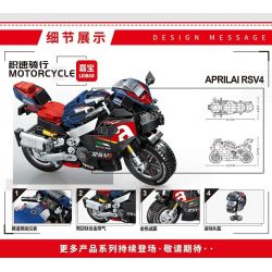 LEIBAO 8109 non  TỐC ĐỘ TÍCH LŨY APRILIA RSV4 1:14 tỷ lệ 1:14 bộ đồ chơi xếp lắp ráp ghép mô hình Motorcycle Motorbike MOTORCYCLE APRILIA RSV4 Xe Hai Bánh 454 khối
