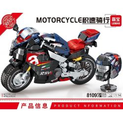 LEIBAO 8109 non  TỐC ĐỘ TÍCH LŨY APRILIA RSV4 1:14 tỷ lệ 1:14 bộ đồ chơi xếp lắp ráp ghép mô hình Motorcycle Motorbike MOTORCYCLE APRILIA RSV4 Xe Hai Bánh 454 khối