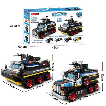 WOMA C0592 0592 non  XE BỌC THÉP CHỐNG SÉT YONGTAN bộ đồ chơi xếp lắp ráp ghép mô hình SWAT CORPS 443 khối