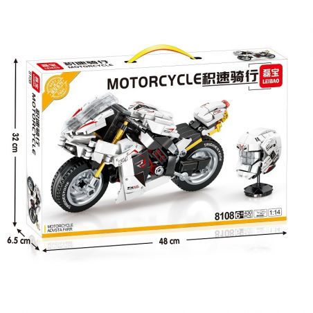 LEIBAO 8108 non  TỐC ĐỘ ĐI XE TÍCH LŨY MV AGUSTA F4 RR 1:14 tỷ lệ 1:14 bộ đồ chơi xếp lắp ráp ghép mô hình Motorcycle Motorbike MOTORCYCLE AGUSTA F4 RR Xe Hai Bánh 430 khối