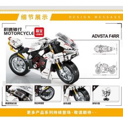 LEIBAO 8108 non  TỐC ĐỘ ĐI XE TÍCH LŨY MV AGUSTA F4 RR 1:14 tỷ lệ 1:14 bộ đồ chơi xếp lắp ráp ghép mô hình Motorcycle Motorbike MOTORCYCLE AGUSTA F4 RR Xe Hai Bánh 430 khối