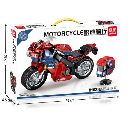 LEIBAO 8102 non  HONDA CDR-1000RR 1:14 tỷ lệ 1:14 bộ đồ chơi xếp lắp ráp ghép mô hình Motorcycle Motorbike MOTORCYCLE HONDA CDR-1000RRR Xe Hai Bánh 470 khối