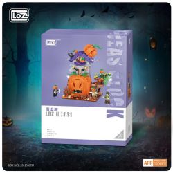 LOZ 1249 non  NHÀ BÍ NGÔ bộ đồ chơi xếp lắp ráp ghép mô hình Halloween Lễ Hội Hóa Trang Ma Quỷ 762 khối
