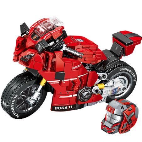 LEIBAO 8101 non  TỐC ĐỘ ĐI XE TÍCH LŨY DUCATI PANIGALE V4 1:14 tỷ lệ 1:14 bộ đồ chơi xếp lắp ráp ghép mô hình Motorcycle Motorbike MOTORCYCLE DUCATI V4 Xe Hai Bánh 439 khối
