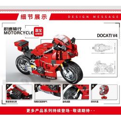 LEIBAO 8101 non  TỐC ĐỘ ĐI XE TÍCH LŨY DUCATI PANIGALE V4 1:14 tỷ lệ 1:14 bộ đồ chơi xếp lắp ráp ghép mô hình Motorcycle Motorbike MOTORCYCLE DUCATI V4 Xe Hai Bánh 439 khối