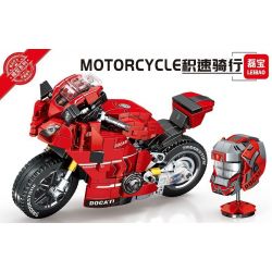 LEIBAO 8101 non  TỐC ĐỘ ĐI XE TÍCH LŨY DUCATI PANIGALE V4 1:14 tỷ lệ 1:14 bộ đồ chơi xếp lắp ráp ghép mô hình Motorcycle Motorbike MOTORCYCLE DUCATI V4 Xe Hai Bánh 439 khối