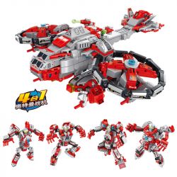 PanlosBrick 690025 Panlos Brick 690025 non  MÁY BAY CHIẾN ĐẤU ULTRAMAN 4 KẾT HỢP THẾ HỆ ĐẦU TIÊN CỦA MECH TAYLOR SEVEN ACE bộ đồ chơi xếp lắp ráp ghép mô hình Vệ Binh Vũ Trụ Siêu Nhân Điện Quang