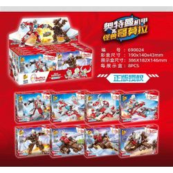 PanlosBrick 690024 Panlos Brick 690024 non  ULTRAMAN MECHA & MONSTER GOMORA 8 SỰ KẾT HỢP THẾ HỆ ĐẦU TIÊN ACE FATHER ZOFI JACK TARO SEVEN MOTHER VÀ bộ đồ chơi xếp lắp ráp ghép mô hình Vệ Binh Vũ Trụ Siêu Nhân Điện Quang
