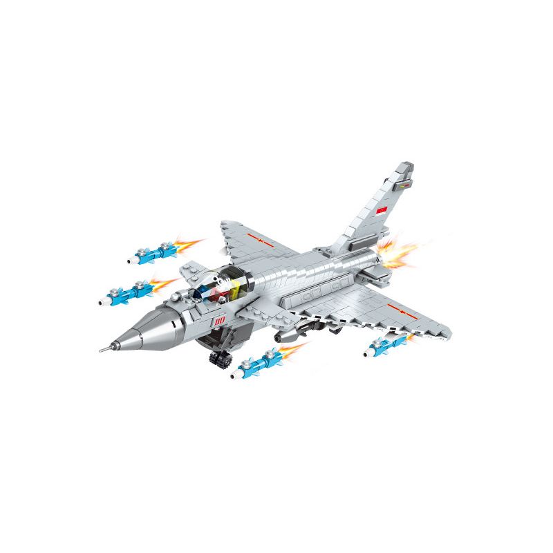 MINGDI K0137 0137 non  MÁY BAY CHIẾN ĐẤU J-10 bộ đồ chơi xếp lắp ráp ghép mô hình Military Army ARMED WEAPONS Quân Sự Bộ Đội 650 khối