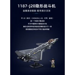 SLUBAN M38-B1187 B1187 1187 M38B1187 38-B1187 non  TIÊM KÍCH TÀNG HÌNH J-20 PHIÊN BẢN SƠN KIM LOẠI tỷ lệ 1:44 bộ đồ chơi xếp lắp ráp ghép mô hình Military Army J20 Quân Sự Bộ Đội