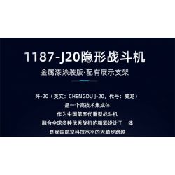 SLUBAN M38-B1187 B1187 1187 M38B1187 38-B1187 non  TIÊM KÍCH TÀNG HÌNH J-20 PHIÊN BẢN SƠN KIM LOẠI tỷ lệ 1:44 bộ đồ chơi xếp lắp ráp ghép mô hình Military Army J20 Quân Sự Bộ Đội