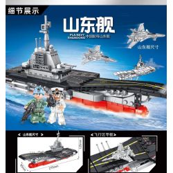 LEYI 88001 non  TÀU SÂN BAY TRUNG QUỐC SHANDONG bộ đồ chơi xếp lắp ráp ghép mô hình Military Army PLA. NAVY SHANDONG Quân Sự Bộ Đội 502 khối