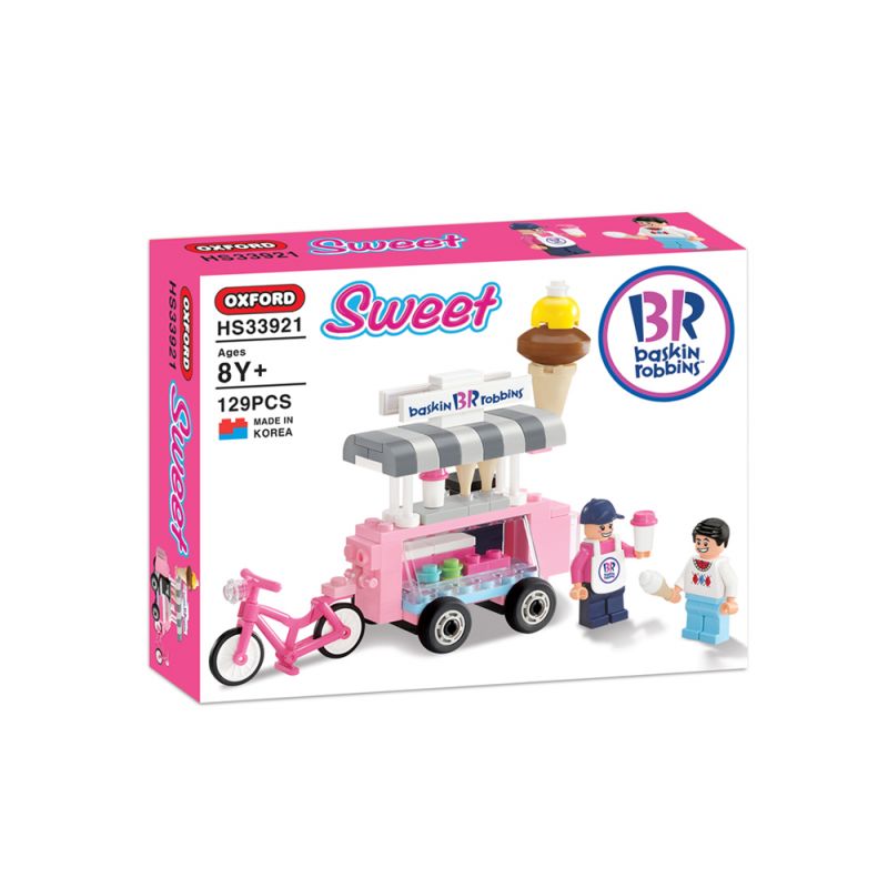 OXFORD HS33921 33921 non  XE BÁN KEM bộ đồ chơi xếp lắp ráp ghép mô hình City 아이스크림 카트 Thành Phố 129 khối