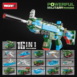 WOMA C0100 0100 non  SÚNG TRƯỜNG TỰ ĐỘNG M4A4 16 TỔ HỢP bộ đồ chơi xếp lắp ráp ghép mô hình Military Army POWERFUL MILITARY Quân Sự Bộ Đội 729 khối
