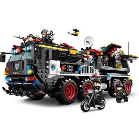 WOMA C0597 0597 non  TÀU SÂN BAY BỌC THÉP HẠNG NẶNG THUNDER bộ đồ chơi xếp lắp ráp ghép mô hình SWAT CORPS 1585 khối