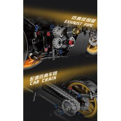 ZHEGAO QJ5184 5184 non  MÔ TÔ QUỶ LỚN DUCATI bộ đồ chơi xếp lắp ráp ghép mô hình Motorcycle Motorbike DUCATI DIAVEL Xe Hai Bánh 756 khối