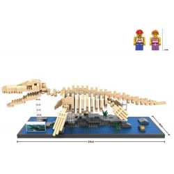 LOZ 9024 Xếp hình kiểu Nanoblock JURASSIC WORLD DINOSAURS Mosasaurus Dinosaur Skeletons Bộ Xương Khủng Long Mosasaurus 740 khối điều khiển từ xa