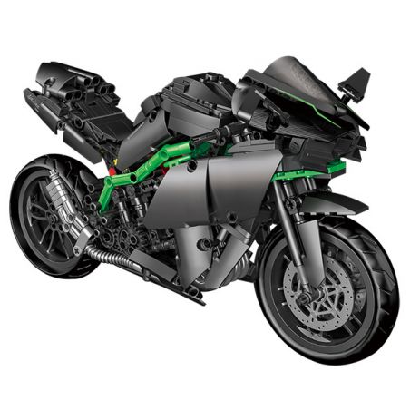 ZHEGAO QJ5183 5183 non  XE MÁY KAWASAKI bộ đồ chơi xếp lắp ráp ghép mô hình Motorcycle Motorbike Xe Hai Bánh 888 khối