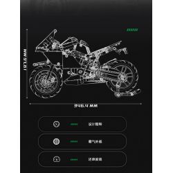 ZHEGAO QJ5183 5183 non  XE MÁY KAWASAKI bộ đồ chơi xếp lắp ráp ghép mô hình Motorcycle Motorbike Xe Hai Bánh 888 khối