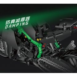 ZHEGAO QJ5183 5183 non  XE MÁY KAWASAKI bộ đồ chơi xếp lắp ráp ghép mô hình Motorcycle Motorbike Xe Hai Bánh 888 khối