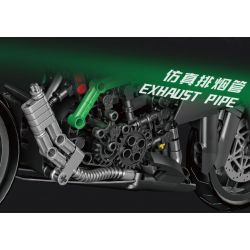 ZHEGAO QJ5183 5183 non  XE MÁY KAWASAKI bộ đồ chơi xếp lắp ráp ghép mô hình Motorcycle Motorbike Xe Hai Bánh 888 khối
