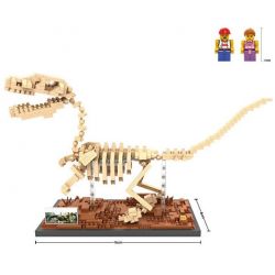 LOZ 9026 Xếp hình kiểu Nanoblock JURASSIC WORLD DINOSAURS Velociraptor Fossil Dinosaur Skeletons Bộ Xương Khủng Long Hóa Thạch Velociraptor 660 khối
