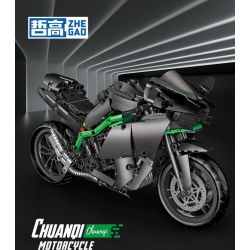 ZHEGAO QJ5183 5183 non  XE MÁY KAWASAKI bộ đồ chơi xếp lắp ráp ghép mô hình Motorcycle Motorbike Xe Hai Bánh 888 khối