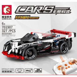SEMBO 701907 non  ĐIỀU KHIỂN TỪ XA HUYỀN THOẠI TRẮNG THỂ THAO XE ĐÓNG THẾ bộ đồ chơi xếp lắp ráp ghép mô hình  REMOTE CONTROL SPORTS CAR Kỹ Thuật Công Nghệ Cao Mô Hình Phương Tiện 327 khối