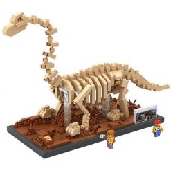 LOZ 9028 Xếp hình kiểu Nanoblock JURASSIC WORLD DINOSAURS Brachiosaurus Fossil Dinosaur Skeletons Bộ Xương Khủng Long Hóa Thạch Brachiosaurus 660 khối