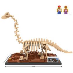 LOZ 9028 Xếp hình kiểu Nanoblock JURASSIC WORLD DINOSAURS Brachiosaurus Fossil Dinosaur Skeletons Bộ Xương Khủng Long Hóa Thạch Brachiosaurus 660 khối
