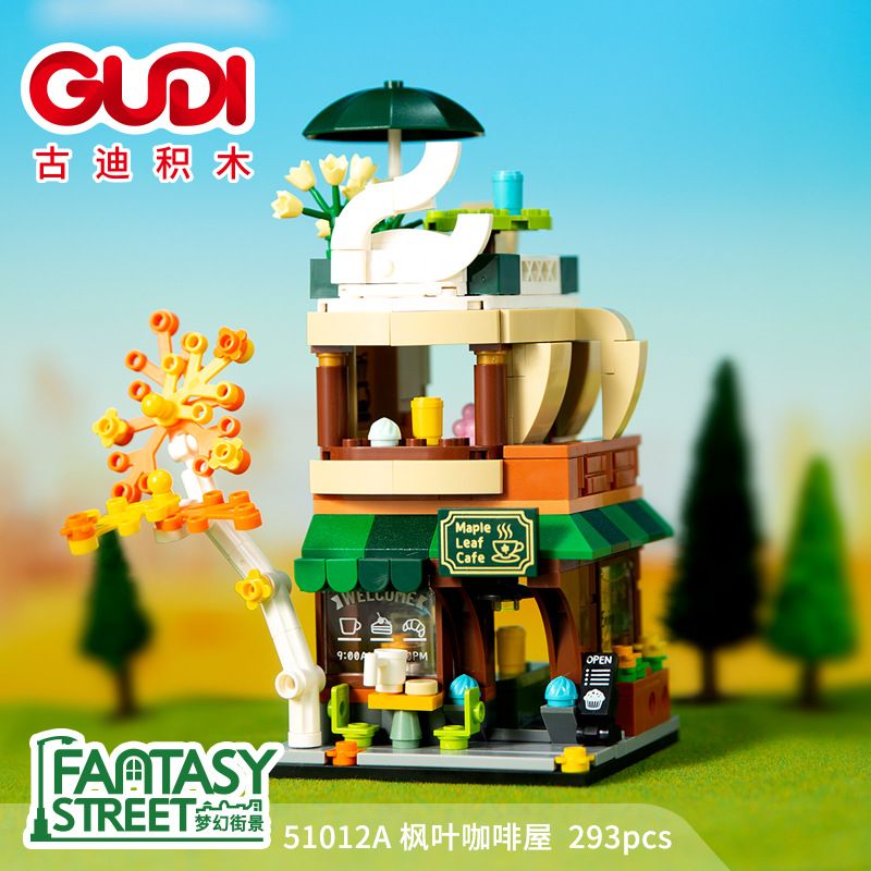 GUDI 51012A 51012B 51012C 51012D non  4 LOẠI CẢNH ĐƯỜNG PHỐ THƠ MỘNG QUÁN CÀ PHÊ LÁ PHONG CỬA HÀNG THÚ CƯNG DỄ THƯƠNG IZAKAYA THANH XUYÊN VÀ KHU VUI CHƠI GIẢI TRÍ VẺ bộ đồ chơi xếp lắp ráp ghép mô hình Creator FANTASY STREET Sáng Tạo 1168 khối