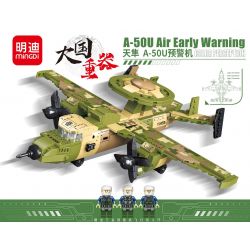MINGDI K0287 0287 non  MÁY BAY CẢNH BÁO SỚM SKYHAWK A-50U bộ đồ chơi xếp lắp ráp ghép mô hình Military Army A-50U AIR EARLY WARNING Quân Sự Bộ Đội 517 khối