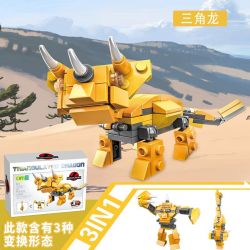 CAYI 1601 non  BIẾN HÌNH KHỦNG LONG BÃO TRICERATOPS bộ đồ chơi xếp lắp ráp ghép mô hình DINOSAUR 228 khối