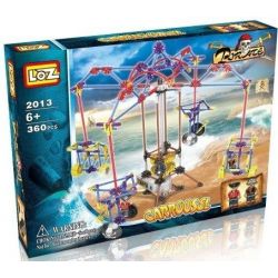 LOZ 2013 Xếp hình kiểu Nanoblock LOZ ELECTRIC AMUSEMENT PARK Electric Amusement Park Carrousel Small Rotating Cable Car đu Quay 4 Chỗ Treo Dây động Cơ Pin 399 khối có động cơ pin
