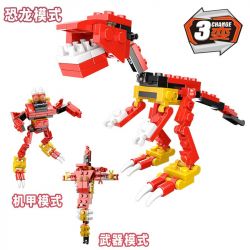 CAYI 1601 non  BIẾN HÌNH KHỦNG LONG BÃO TRICERATOPS bộ đồ chơi xếp lắp ráp ghép mô hình DINOSAUR 228 khối