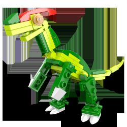 CAYI 1601 non  BIẾN HÌNH KHỦNG LONG BÃO TRICERATOPS bộ đồ chơi xếp lắp ráp ghép mô hình DINOSAUR 228 khối