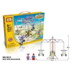 LOZ 2013 Xếp hình kiểu Nanoblock LOZ ELECTRIC AMUSEMENT PARK Electric Amusement Park Carrousel Small Rotating Cable Car đu Quay 4 Chỗ Treo Dây động Cơ Pin 399 khối có động cơ pin