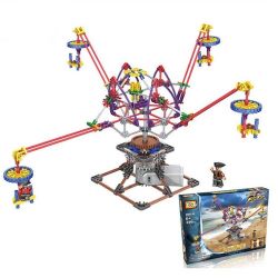 LOZ 2014 Xếp hình kiểu Nanoblock LOZ ELECTRIC AMUSEMENT PARK Electric Amusement Park Octopus Dandelion đu Quay 4 Tay Văng động Cơ Pin 338 khối có động cơ pin