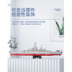 PanlosBrick 637010 Panlos Brick 637010 non  VẢI WAA BATTLESHIP. bộ đồ chơi xếp lắp ráp ghép mô hình Military Army IOWA CLASS BATTLESHIP Quân Sự Bộ Đội 1703 khối