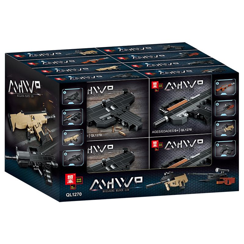 ZHEGAO QL1270 1270 non  8 LOẠI SÚNG MINI bộ đồ chơi xếp lắp ráp ghép mô hình Gun MHWP
