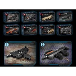 ZHEGAO QL1270 1270 non  8 LOẠI SÚNG MINI bộ đồ chơi xếp lắp ráp ghép mô hình Gun MHWP